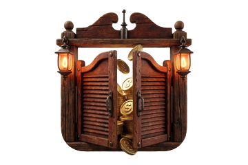 Saloon T&uuml;ren mit Goldm&uuml;nzen als Weekend Reload Symbol f&uuml;r den Lizaro Bonus