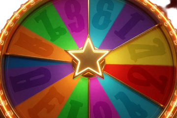 Buntes Game Show Rad Icon f&uuml;r Lizaro Live Casino Shows