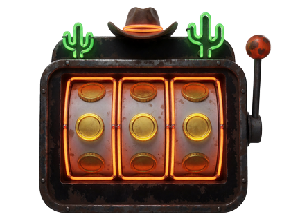 Neon Slotmaschine im Westernstil f&uuml;r Lizaro Casino Wild West Slots
