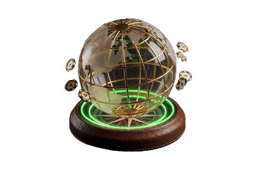Goldener Globus Icon f&uuml;r internationale Live Tische im Lizaro Casino